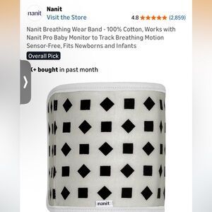 Nanit Breathing Wear Band - Black and White